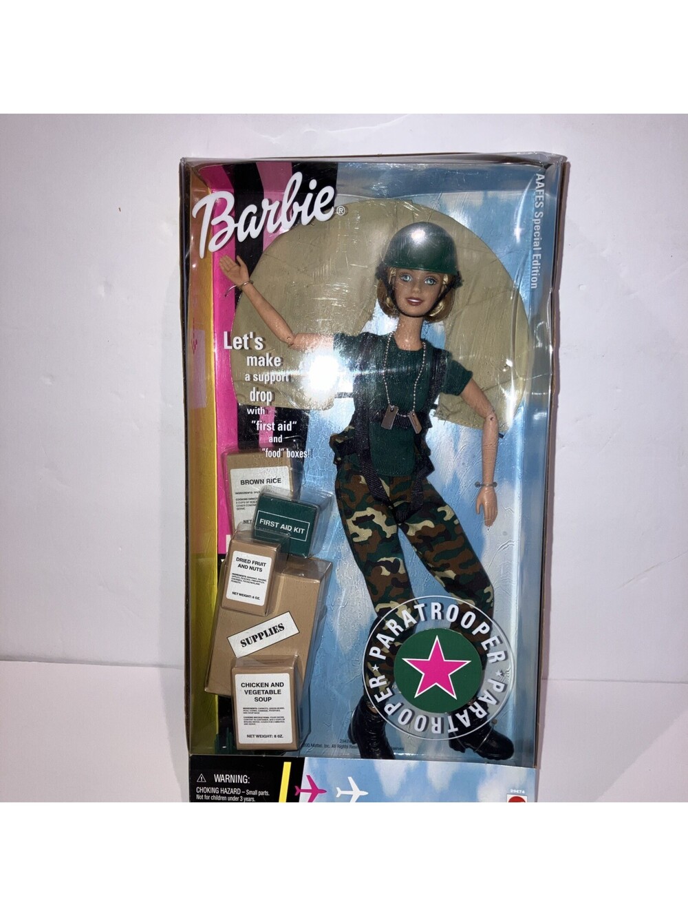 Vintage 2000 Barbie Paratrooper AFES Special Edition Doll Mattel 29474 NEW